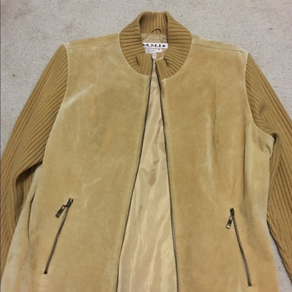 A.M.I.  Camel Leather Jacket